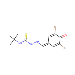 CC(C)(C)NC(=S)NNC=C1C=C(Br)C(=O)C(Br)=C1 ZINC000013123267