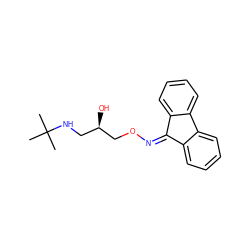 CC(C)(C)NC[C@@H](O)CON=C1c2ccccc2-c2ccccc21 ZINC000003331413