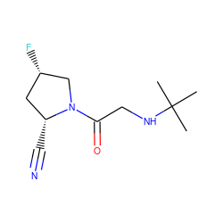 CC(C)(C)NCC(=O)N1C[C@@H](F)C[C@H]1C#N ZINC000040892451