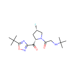 CC(C)(C)NCC(=O)N1C[C@@H](F)C[C@H]1C(=O)c1noc(C(C)(C)C)n1 ZINC000028823300