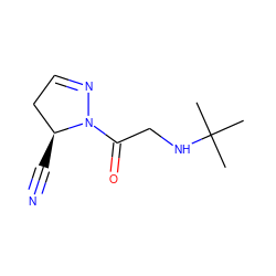 CC(C)(C)NCC(=O)N1N=CC[C@@H]1C#N ZINC000028369664