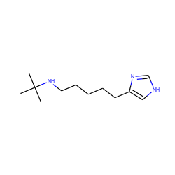 CC(C)(C)NCCCCCc1c[nH]cn1 ZINC000013685892