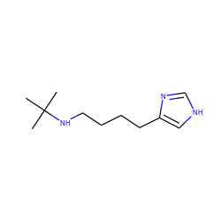 CC(C)(C)NCCCCc1c[nH]cn1 ZINC000013685835