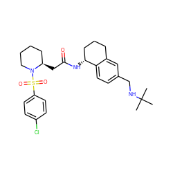 CC(C)(C)NCc1ccc2c(c1)CCC[C@H]2NC(=O)C[C@@H]1CCCCN1S(=O)(=O)c1ccc(Cl)cc1 ZINC000028572645