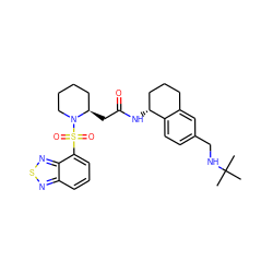 CC(C)(C)NCc1ccc2c(c1)CCC[C@H]2NC(=O)C[C@@H]1CCCCN1S(=O)(=O)c1cccc2nsnc12 ZINC000036161440