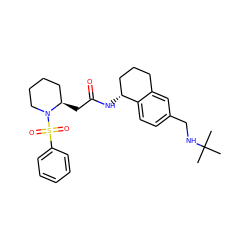 CC(C)(C)NCc1ccc2c(c1)CCC[C@H]2NC(=O)C[C@@H]1CCCCN1S(=O)(=O)c1ccccc1 ZINC000036161373