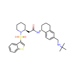 CC(C)(C)NCc1ccc2c(c1)CCC[C@H]2NC(=O)C[C@@H]1CCCCN1S(=O)(=O)c1csc2ccccc12 ZINC000036161393