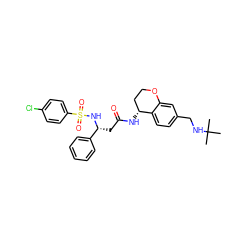 CC(C)(C)NCc1ccc2c(c1)OCC[C@H]2NC(=O)C[C@@H](NS(=O)(=O)c1ccc(Cl)cc1)c1ccccc1 ZINC000028643403