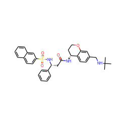 CC(C)(C)NCc1ccc2c(c1)OCC[C@H]2NC(=O)C[C@@H](NS(=O)(=O)c1ccc2ccccc2c1)c1ccccc1 ZINC000028643244