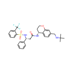 CC(C)(C)NCc1ccc2c(c1)OCC[C@H]2NC(=O)C[C@@H](NS(=O)(=O)c1ccccc1C(F)(F)F)c1ccccc1 ZINC000028643822