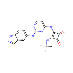 CC(C)(C)Nc1c(Nc2ccnc(Nc3ccc4[nH]ncc4c3)n2)c(=O)c1=O ZINC000101595838