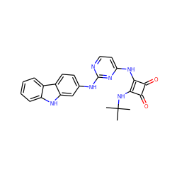 CC(C)(C)Nc1c(Nc2ccnc(Nc3ccc4c(c3)[nH]c3ccccc34)n2)c(=O)c1=O ZINC000101595799