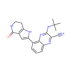 CC(C)(C)Nc1nc2c(-c3cc4c([nH]3)CCNC4=O)cccc2nc1C#N ZINC000206134567