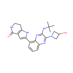 CC(C)(C)Nc1nc2c(-c3cc4c([nH]3)CCNC4=O)cccc2nc1N1CC(O)C1 ZINC000206084618