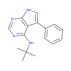 CC(C)(C)Nc1ncnc2[nH]cc(-c3ccccc3)c12 ZINC000063539644