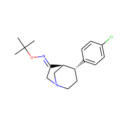 CC(C)(C)O/N=C1\CN2CC[C@@H](c3ccc(Cl)cc3)[C@H]1C2 ZINC000029405598