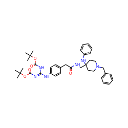 CC(C)(C)OC(=O)/N=C(\NC(=O)OC(C)(C)C)Nc1ccc(CC(=O)NCC2(Nc3ccccc3)CCN(Cc3ccccc3)CC2)cc1 ZINC000299821866