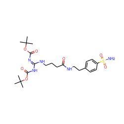 CC(C)(C)OC(=O)/N=C(\NCCCC(=O)NCCc1ccc(S(N)(=O)=O)cc1)NC(=O)OC(C)(C)C ZINC000299825599