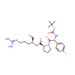 CC(C)(C)OC(=O)N[C@@H](C(=O)N1CCC[C@H]1C(=O)N[C@H](C=O)CCCN=C(N)N)c1ccc(F)cc1 ZINC000013765391