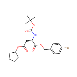 CC(C)(C)OC(=O)N[C@@H](CC(=O)OC1CCCC1)C(=O)OCc1ccc(Br)cc1 ZINC000026181519