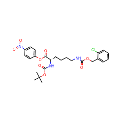 CC(C)(C)OC(=O)N[C@@H](CCCCNC(=O)OCc1ccccc1Cl)C(=O)Oc1ccc([N+](=O)[O-])cc1 ZINC000072183161