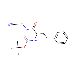 CC(C)(C)OC(=O)N[C@@H](CCc1ccccc1)C(=O)NCC#N ZINC000013676566