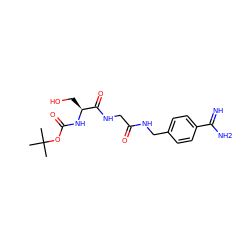 CC(C)(C)OC(=O)N[C@@H](CO)C(=O)NCC(=O)NCc1ccc(C(=N)N)cc1 ZINC000013438798