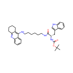 CC(C)(C)OC(=O)N[C@@H](Cc1c[nH]c2ccccc12)C(=O)NCCCCCCNc1c2c(nc3ccccc13)CCCC2 ZINC000299837915