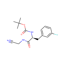 CC(C)(C)OC(=O)N[C@@H](Cc1cccc(F)c1)C(=O)NCC#N ZINC000013676574