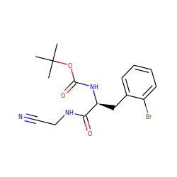 CC(C)(C)OC(=O)N[C@@H](Cc1ccccc1Br)C(=O)NCC#N ZINC000013676583