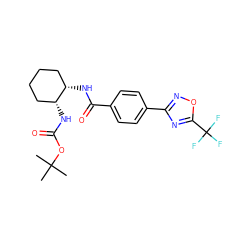 CC(C)(C)OC(=O)N[C@@H]1CCCC[C@@H]1NC(=O)c1ccc(-c2noc(C(F)(F)F)n2)cc1 ZINC000143401011