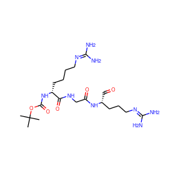 CC(C)(C)OC(=O)N[C@H](CCCCN=C(N)N)C(=O)NCC(=O)N[C@H](C=O)CCCN=C(N)N ZINC000096902783