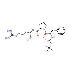 CC(C)(C)OC(=O)N[C@H](Cc1ccccc1)C(=O)N1CCC[C@H]1C(=O)N[C@H](C=O)CCCN=C(N)N ZINC000013744130