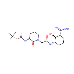 CC(C)(C)OC(=O)N[C@H]1CCCN(CC(=O)N[C@H]2CCC[C@@H](C(=N)N)[C@@H]2O)C1=O ZINC000027520887