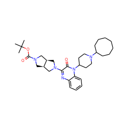 CC(C)(C)OC(=O)N1C[C@@H]2CN(c3nc4ccccc4n(C4CCN(C5CCCCCCC5)CC4)c3=O)C[C@@H]2C1 ZINC000114711844