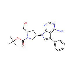 CC(C)(C)OC(=O)N1C[C@H](n2cc(-c3ccccc3)c3c(N)ncnc32)C[C@H]1CO ZINC000000578094