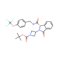 CC(C)(C)OC(=O)N1CC(N2C(=O)c3ccccc3[C@H]2C(=O)NCc2ccc(OC(F)(F)F)cc2)C1 ZINC000068196628