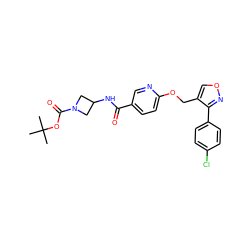 CC(C)(C)OC(=O)N1CC(NC(=O)c2ccc(OCc3conc3-c3ccc(Cl)cc3)nc2)C1 ZINC000142151247