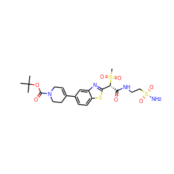 CC(C)(C)OC(=O)N1CC=C(c2ccc3sc([C@@H](C(=O)NCCS(N)(=O)=O)S(C)(=O)=O)nc3c2)CC1 ZINC000145529533