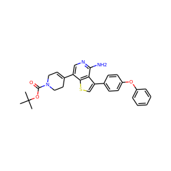 CC(C)(C)OC(=O)N1CC=C(c2cnc(N)c3c(-c4ccc(Oc5ccccc5)cc4)csc23)CC1 ZINC000473134393