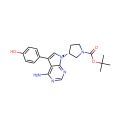 CC(C)(C)OC(=O)N1CC[C@@H](n2cc(-c3ccc(O)cc3)c3c(N)ncnc32)C1 ZINC000027985311