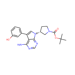 CC(C)(C)OC(=O)N1CC[C@@H](n2cc(-c3cccc(O)c3)c3c(N)ncnc32)C1 ZINC000027980643