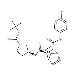 CC(C)(C)OC(=O)N1CC[C@H](NC(=O)[C@H]2[C@H](C(=O)Nc3ccc(Br)cc3)[C@@H]3C=C[C@H]2C32CC2)C1 ZINC000222861456