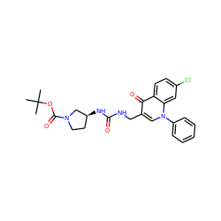 CC(C)(C)OC(=O)N1CC[C@H](NC(=O)NCc2cn(-c3ccccc3)c3cc(Cl)ccc3c2=O)C1 ZINC000096170273