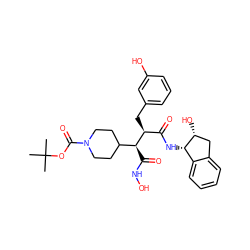 CC(C)(C)OC(=O)N1CCC([C@H](C(=O)NO)[C@@H](Cc2cccc(O)c2)C(=O)N[C@H]2c3ccccc3C[C@H]2O)CC1 ZINC000028757216