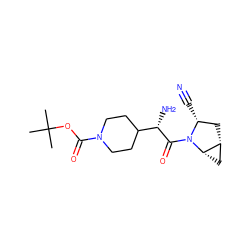 CC(C)(C)OC(=O)N1CCC([C@H](N)C(=O)N2[C@H](C#N)C[C@@H]3C[C@@H]32)CC1 ZINC000095587989