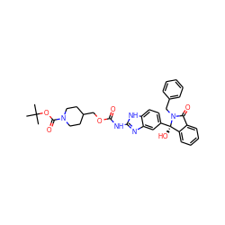 CC(C)(C)OC(=O)N1CCC(COC(=O)Nc2nc3cc([C@]4(O)c5ccccc5C(=O)N4Cc4ccccc4)ccc3[nH]2)CC1 ZINC000116258948