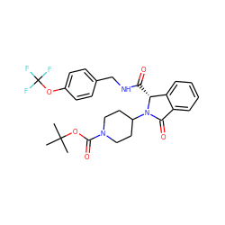 CC(C)(C)OC(=O)N1CCC(N2C(=O)c3ccccc3[C@H]2C(=O)NCc2ccc(OC(F)(F)F)cc2)CC1 ZINC000095553717