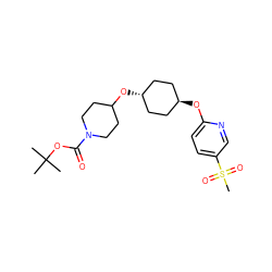 CC(C)(C)OC(=O)N1CCC(O[C@H]2CC[C@H](Oc3ccc(S(C)(=O)=O)cn3)CC2)CC1 ZINC000473101887