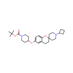 CC(C)(C)OC(=O)N1CCC(Oc2ccc3c(c2)CCC2(CCN(C4CCC4)CC2)O3)CC1 ZINC000084603870